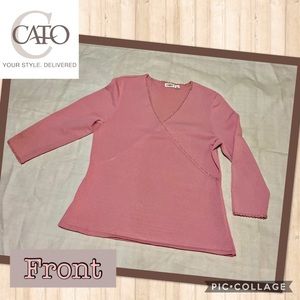 🍁 CATO, Woman’s Pink Wrap Blouse
